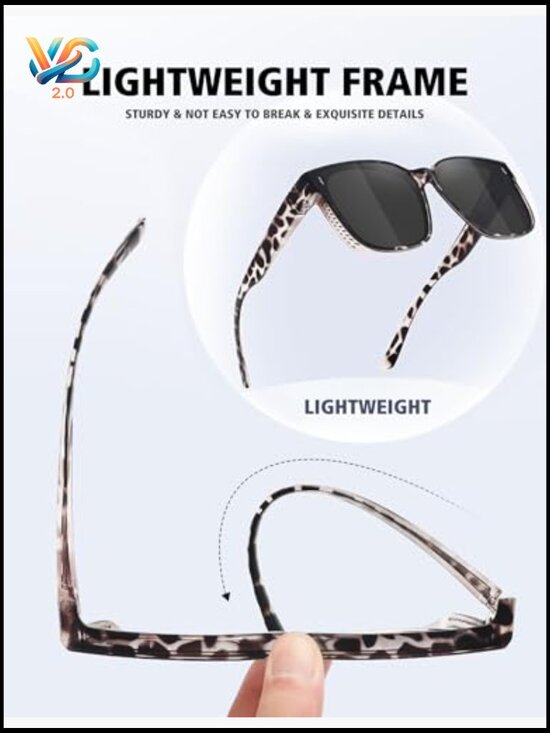 Large Square Polarized Fit Over Glasses Sunglasses for Women Trendy Oversized main image 4